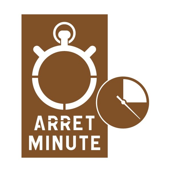 Pochoir arrêt minute avec texte