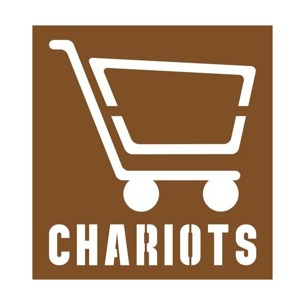 Pochoir chariot caddie avec texte