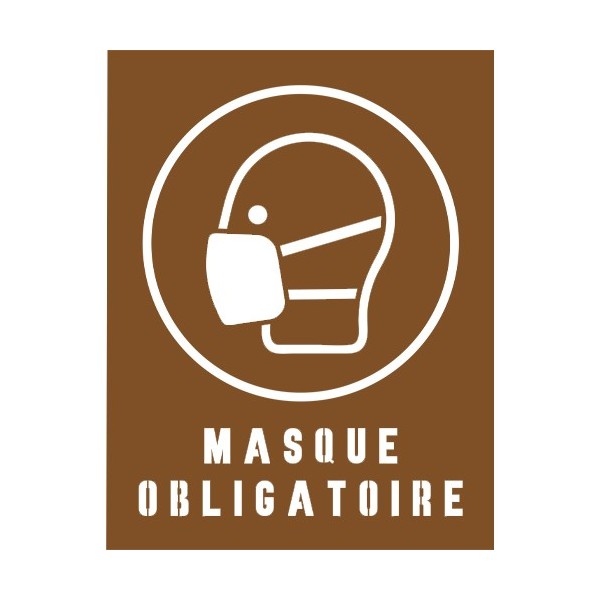 Pochoir masque obligatoire avec texte