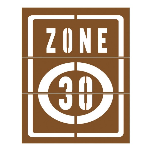 Pochoir panneau zone 30